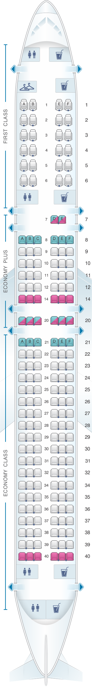 Seat Map United Airlines Boeing B757 200 (752) - version 1 ...