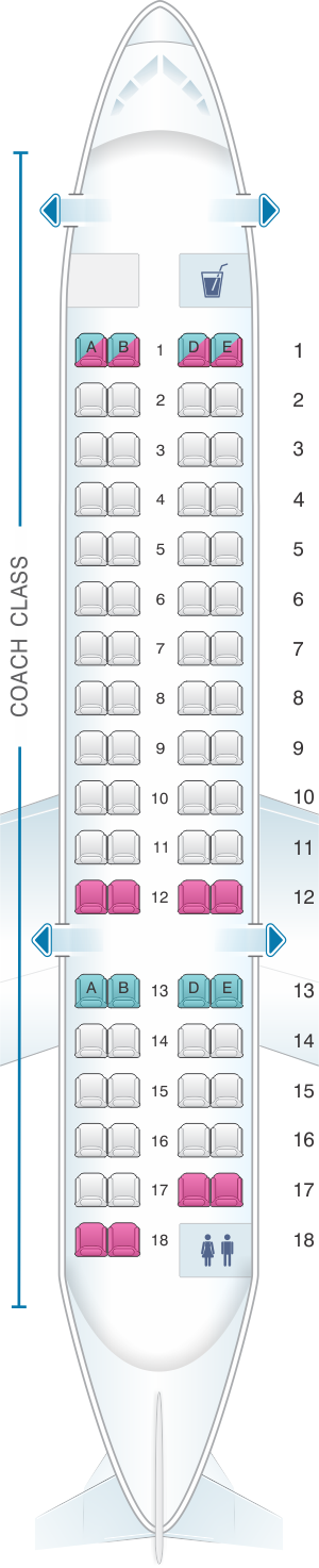 Seat map for Alaska Airlines - Horizon Air Bombardier CRJ700
