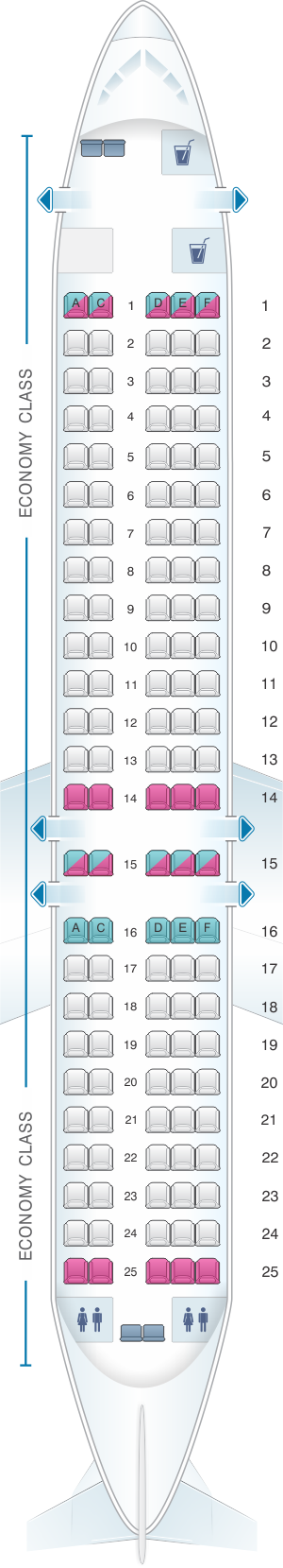 Seat map for QantasLink Boeing B717 200 125PAX