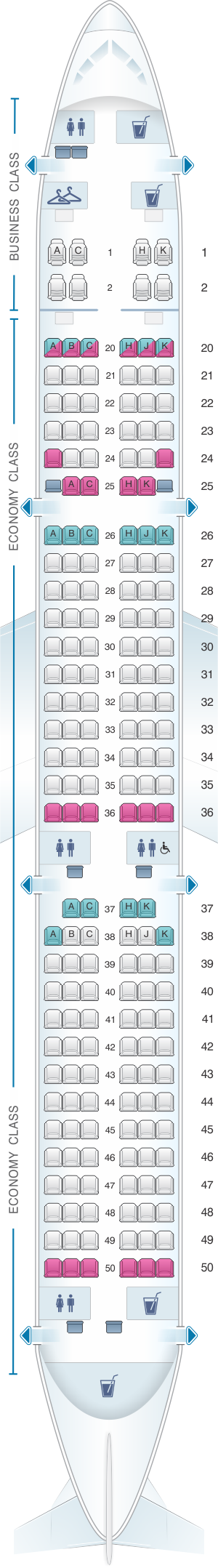 Airbus Industrie A321 Seating Chart