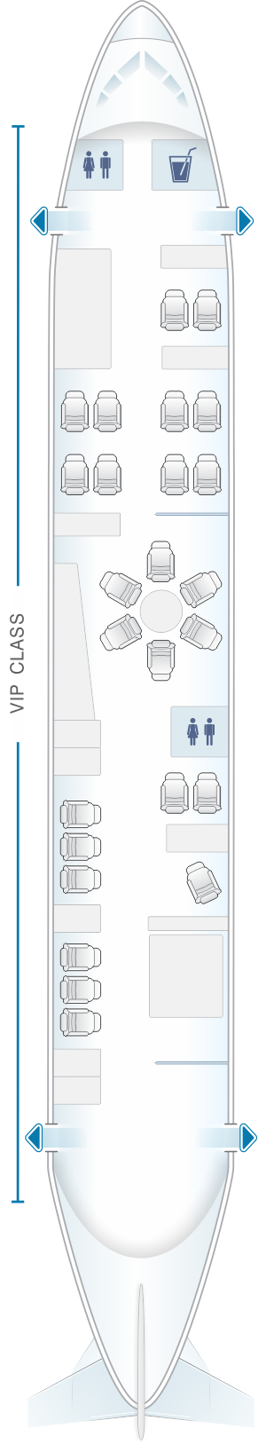 Seat map for White Airways Airbus A319 CS TQJ day configuration