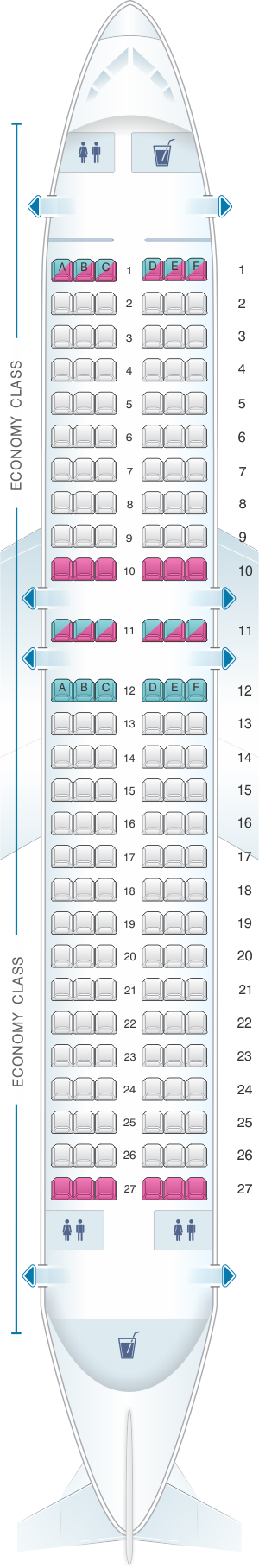 America Airbus A320 Seating Chart