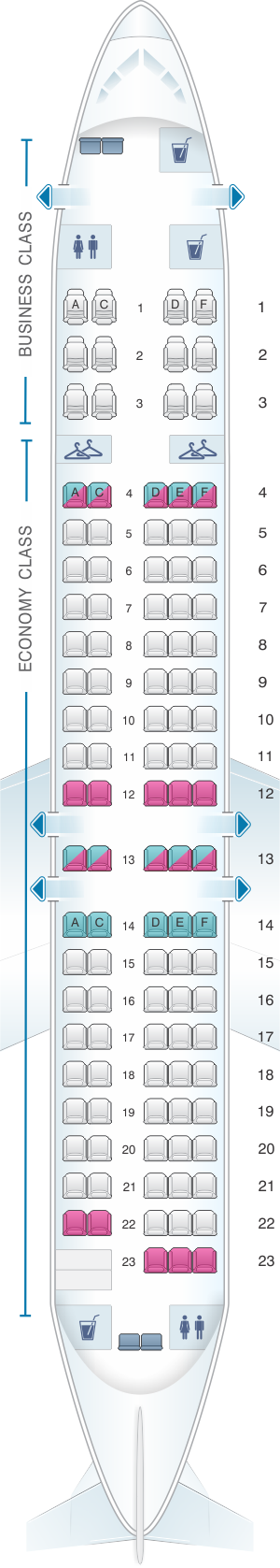 Seat map for QantasLink Boeing B717 200 110PAX