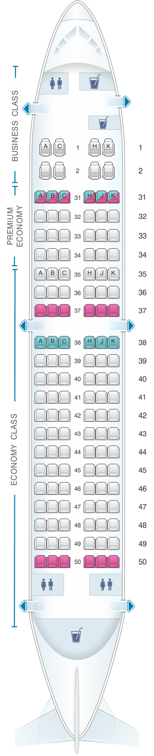 Seat map for China Southern Airlines Boeing B737 700 Layout B