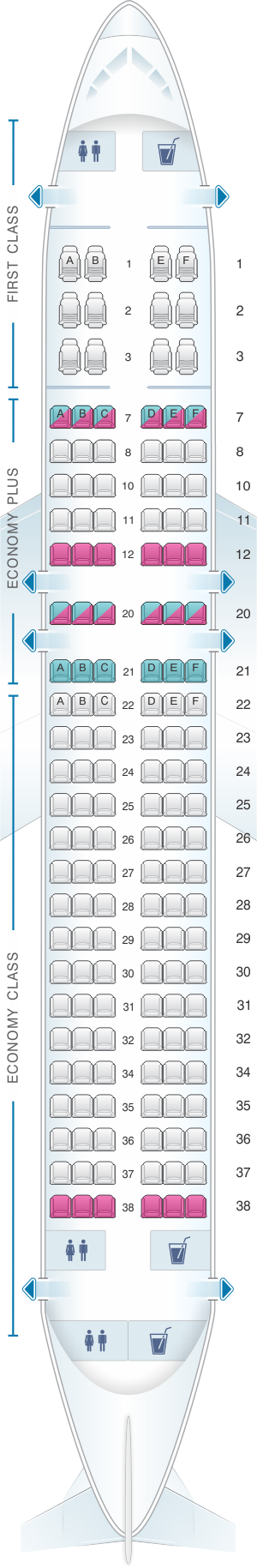 United Airlines Airbus A320 Seating Chart