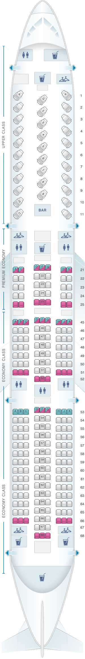 Atlantic Flight Seating Chart