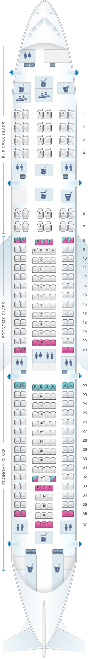 Airbus A340 Turkish Airlines Seating Chart