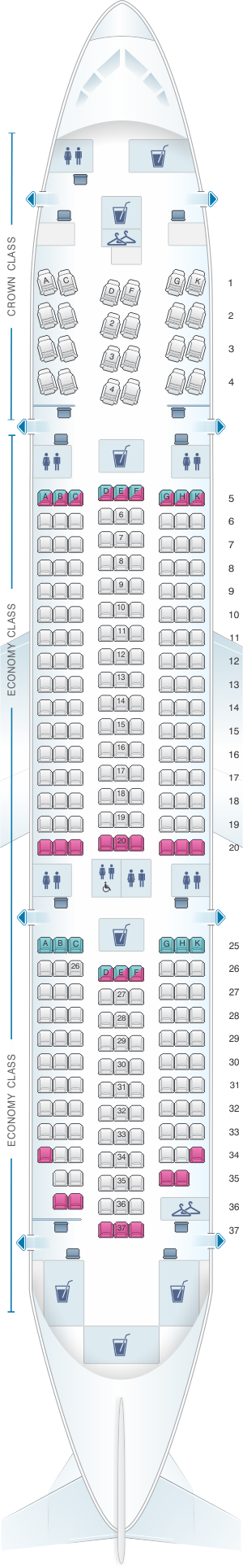 Royal Jordanian Flight 264 Seating Chart