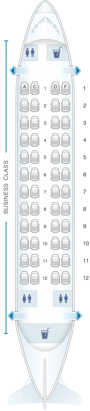Seat map for White Airways Airbus A319 CS TFU night configuration