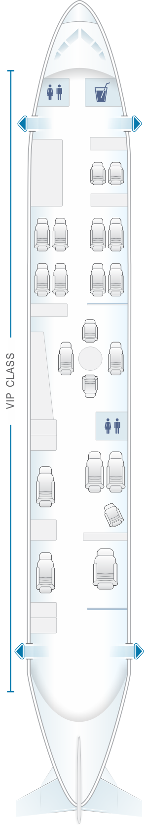 Seat map for White Airways Airbus A319 CS TQJ night configuration