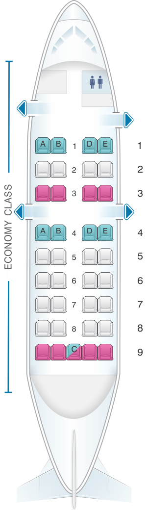 Seat map for Olympic Air Dash 8 Q100