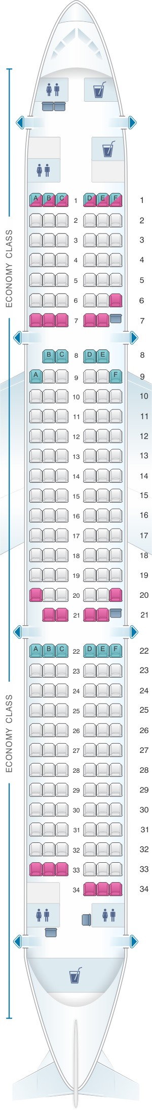 Seat Map Finnair Airbus A321 | SeatMaestro.com