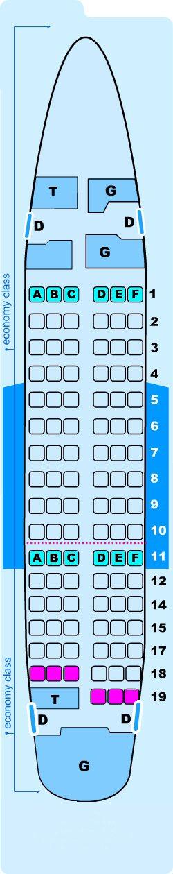 Seat map for Lauda Air Boeing B737 600