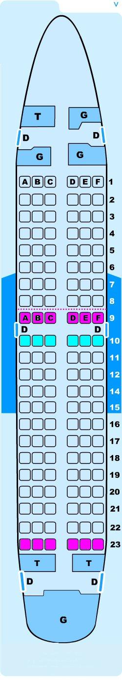 Seat map for Lauda Air Boeing B737 700