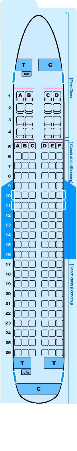 A320 Aircraft Seating Chart