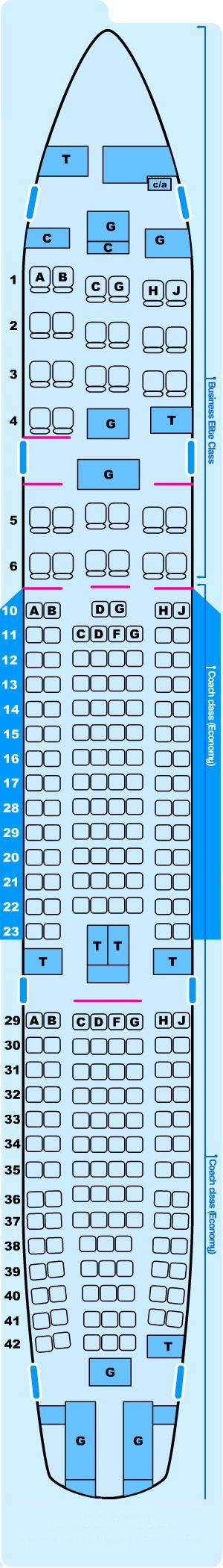 Seat Map Northwest Airlines Airbus A330 200 Seatmaestro