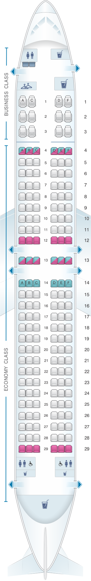 Seat Map Qantas Airways Boeing B737 800 168PAX | SeatMaestro