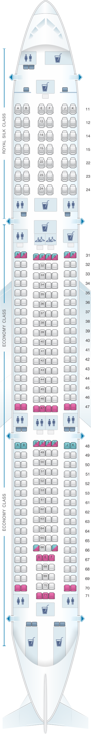 Airbus A330 Seating Chart Thai Airways