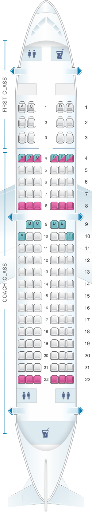 Seat Map Us Airways Airbus A319