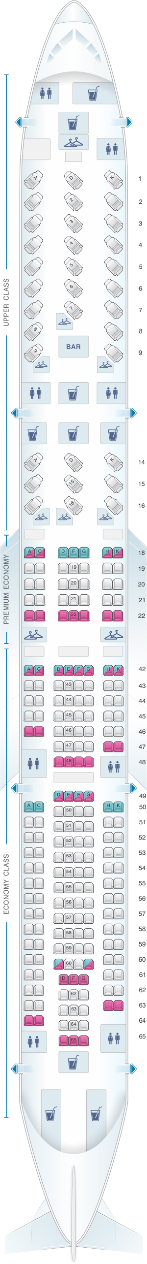 Seat Map Virgin Atlantic Airbus A340 300 Seatmaestro