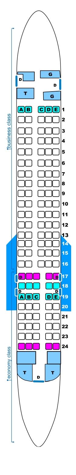 Seat map for Spanair McDonnell Douglas MD 87