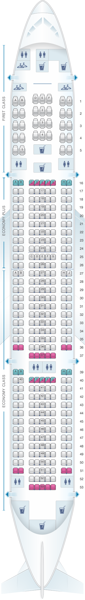 United Airlines Boeing 777 200 Seating Chart