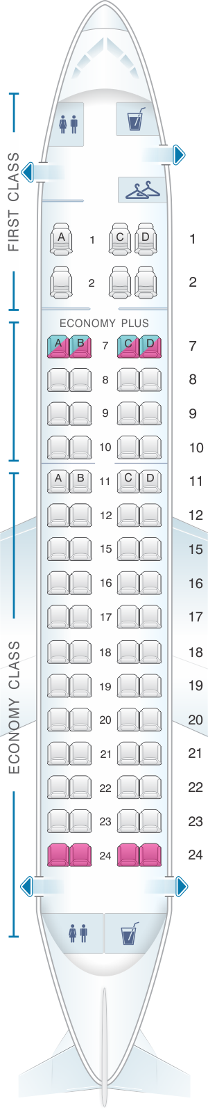 E170 Aircraft Seating Chart