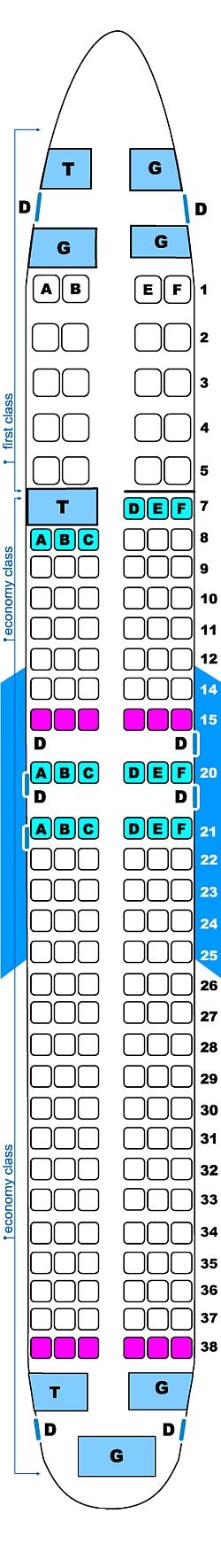 Seat map for Continental Airlines Boeing B737 900 ER