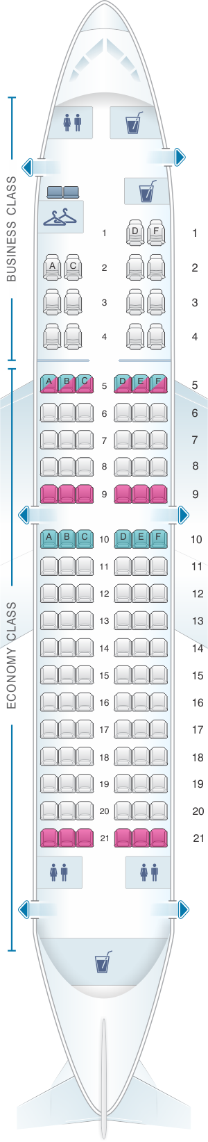 Seat map for TAROM Boeing B737 700 116pax