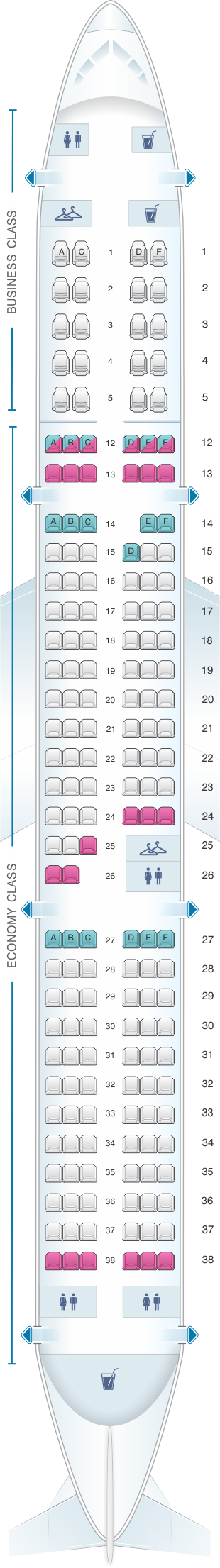 Seat Map Air Canada Airbus A321 | SeatMaestro.com