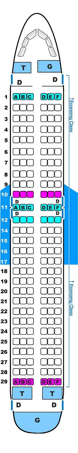 Seat Map Airbus A320 Easyjet Best Seats In The Plane