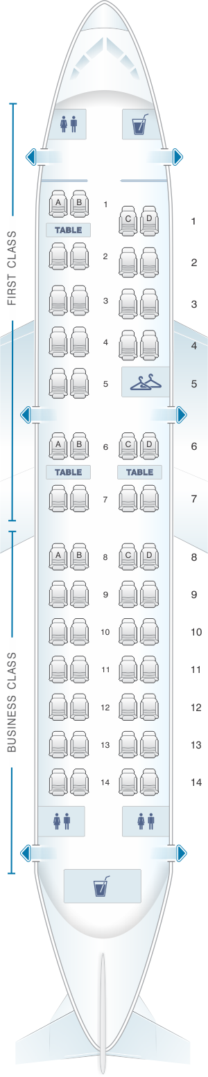 Delta Airbus A319 Seating Chart