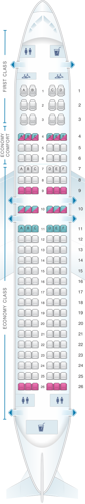 Airbus Industrie A320 Seating Chart Delta