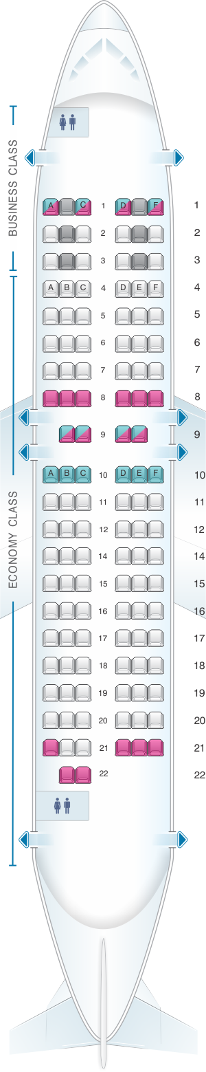 Seat map for airBaltic Boeing B737 500