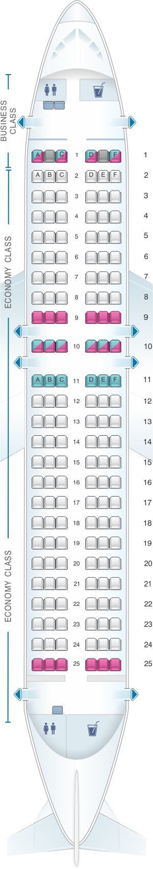 Seat map for airberlin Airbus A319 100