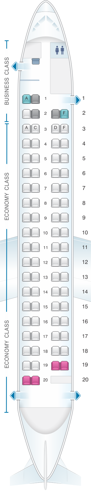 Seat map for airberlin Bombardier Q400
