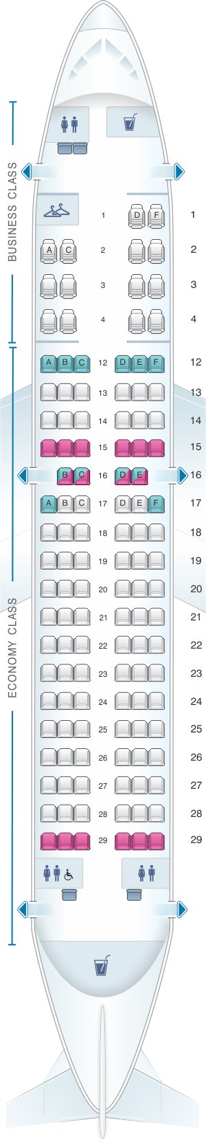 Airbus A319 Jet Seating Chart