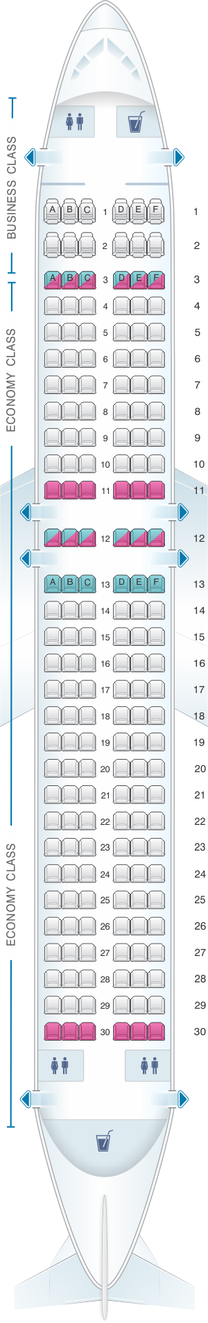 Seat map for Air Moldova Airbus A320
