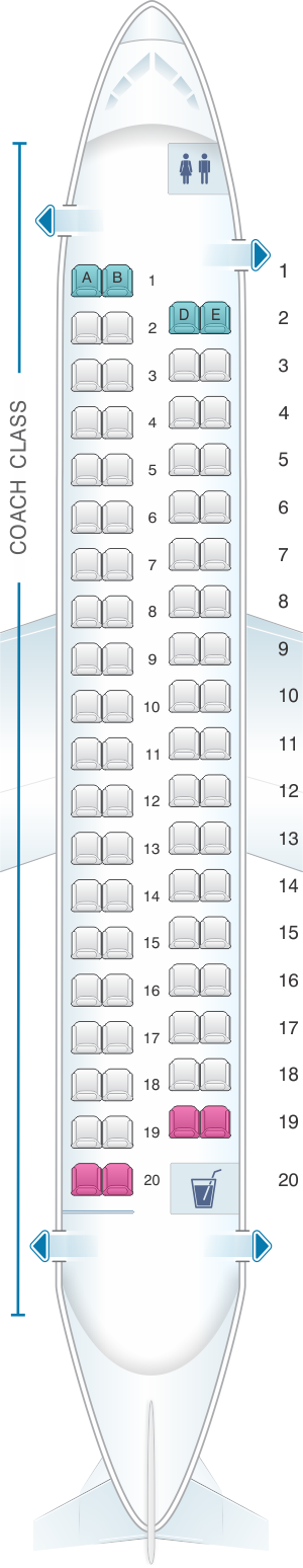 Seat map for Alaska Airlines - Horizon Air Bombardier Q400