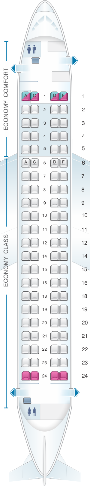 Embraer 175 Seat Map