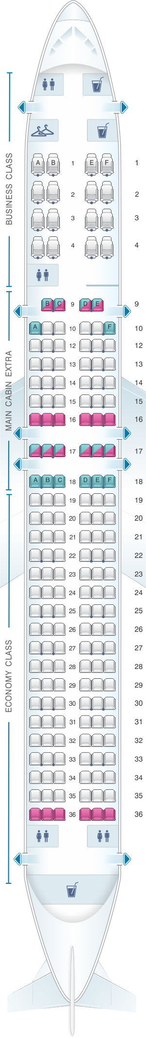 Seat Map American Airlines Boeing B757