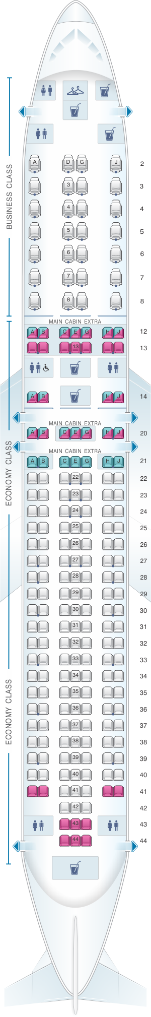 Seat Map American Airlines Boeing B767 300 Seatmaestro