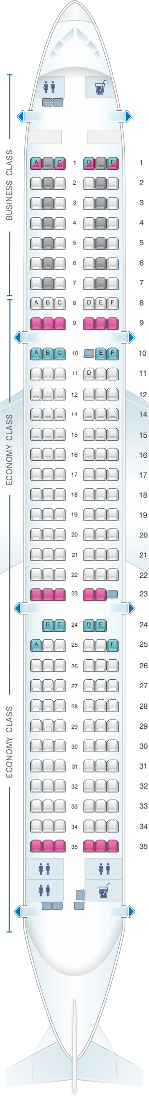 Seat Map Austrian Airlines Airbus A321 111 Seatmaestro