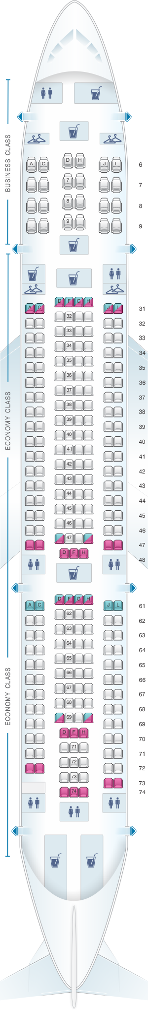 Airbus A330 220 Seating Chart