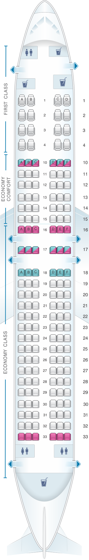 Seat Map Delta Air Lines Boeing B737 800 738 Seatmaestro