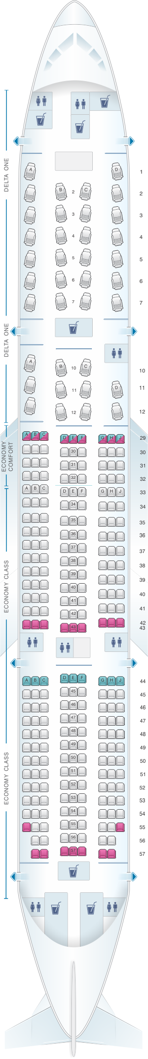 Seat Map Delta Air Lines Boeing B777 200er Seatmaestro