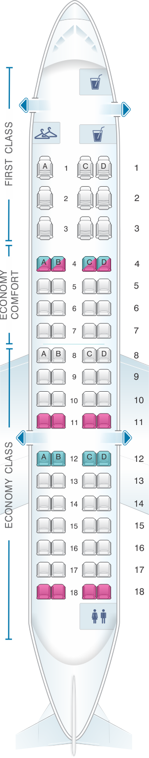 Seat Map Delta Air Lines Bombardier Crj 700 Seatmaestro