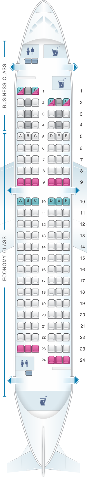 Airbus Industrie A319 319 Seating Chart