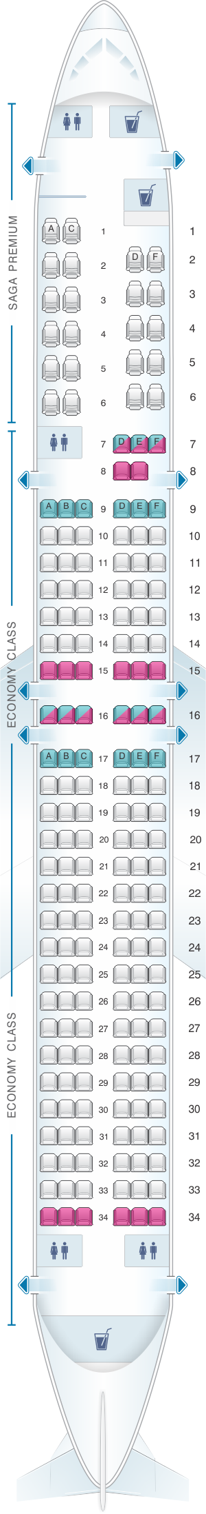 Boeing 757 200 Jet Seating Chart