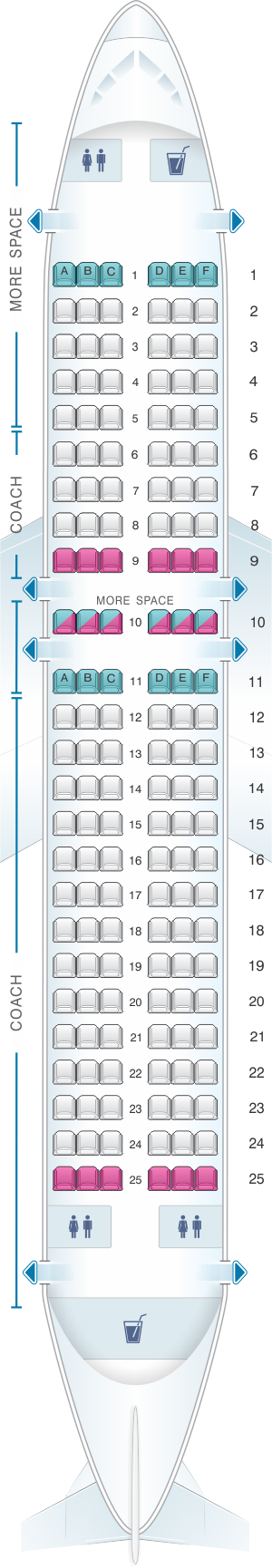 Seat Map Jetblue Airways Airbus A320